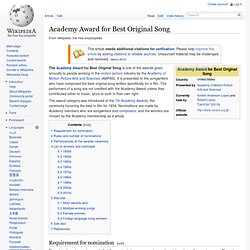 Academy Award for Best Original Song - Wikipedia, the free encyc