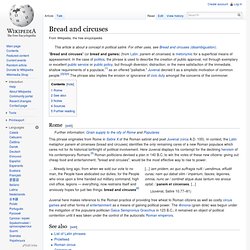 Bread and circuses, wikipedia