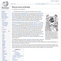 Wiccan views of divinity
