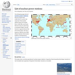 List of nuclear power stations