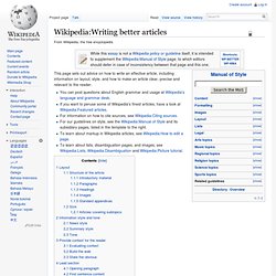 Writing better articles