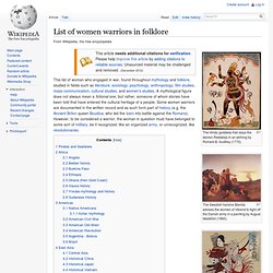 List of women warriors in folklore