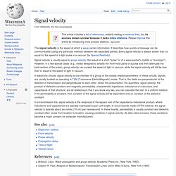 Signal velocity