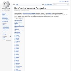 List of marine aquarium fish species
