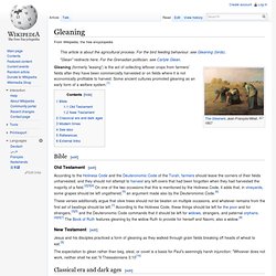 Gleaning Wiki