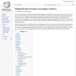 Wikipedia: Worldwide Newspapers Online