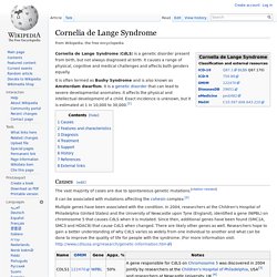 Cornelia de Lange Syndrome