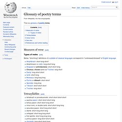 Glossary of poetry terms