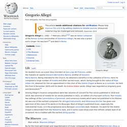 Gregorio Allegri (1582-1652)
