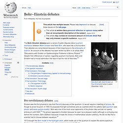 Bohr–Einstein debates