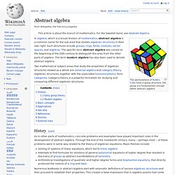 Abstract algebra