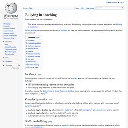 Bullying in teaching