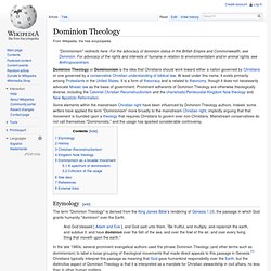 Dominion Theology