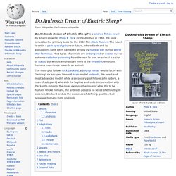 Do Androids Dream of Electric Sheep? - Wikipedia, the free encyc