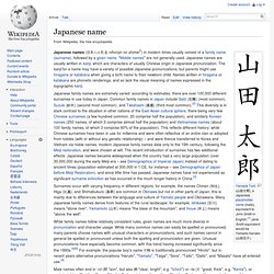 Japanese name