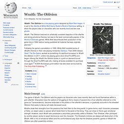 Wraith: The Oblivion