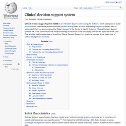 Clinical decision support system
