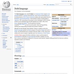 Nubi language