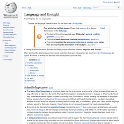 Language and thought