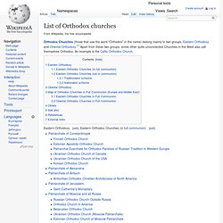 List of Orthodox Churches