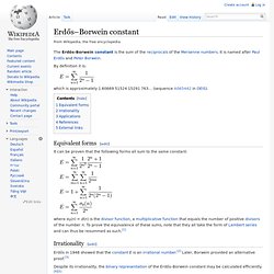 Erdős–Borwein constant