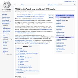 Academic studies of Wikipedia