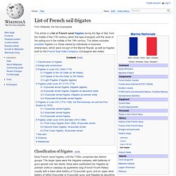 Liste des frégates françaises à voile