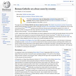 Roman Catholic sex abuse cases by country