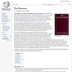 The Clansman, Dixon novel, 1905