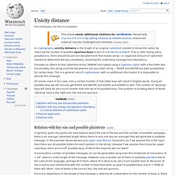 Unicity distance