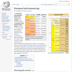 European land mammal age