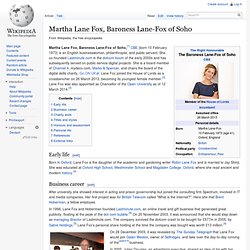 Martha Lane Fox, Baroness Lane-Fox of Soho