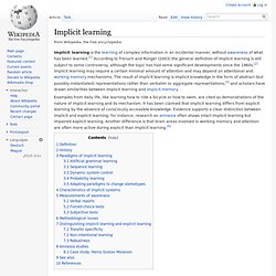 Implicit learning