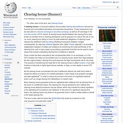 Clearing house (finance)