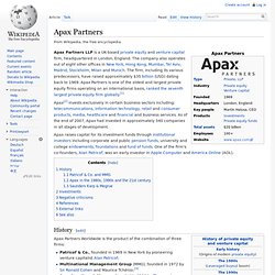 1969 les orgines d'Apax Partners