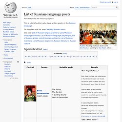 List of Russian-language poets