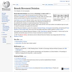 Benesh Movement Notation