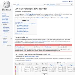 List of The Twilight Zone episodes - Wikipedia, the free encyclo
