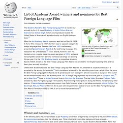 List of Academy Award winners and nominees for Best Foreign Language Film