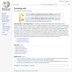 Learning rule