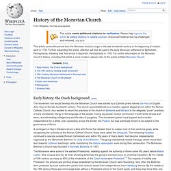 History of the Moravian Church