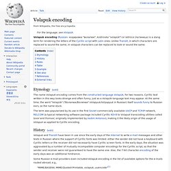 Volapuk encoding