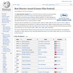 Best Director Award (Cannes Film Festival)