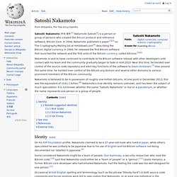 wikipedia, Satoshi Nakamoto