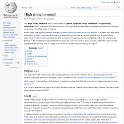 High rising terminal