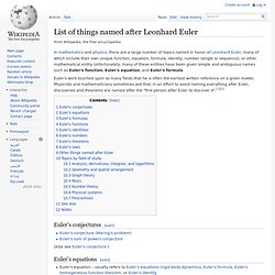 List of things named after Leonhard Euler