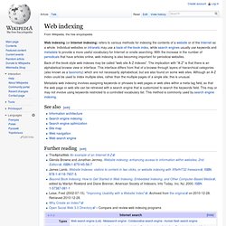 Web indexing