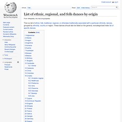 List of ethnic, regional, and folk dances by origin