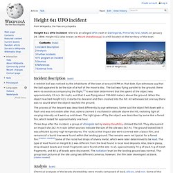 Height 611 UFO incident