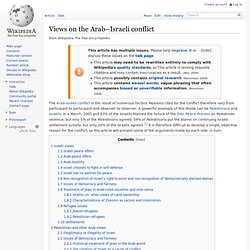 Views on the Arab–Israeli conflict
